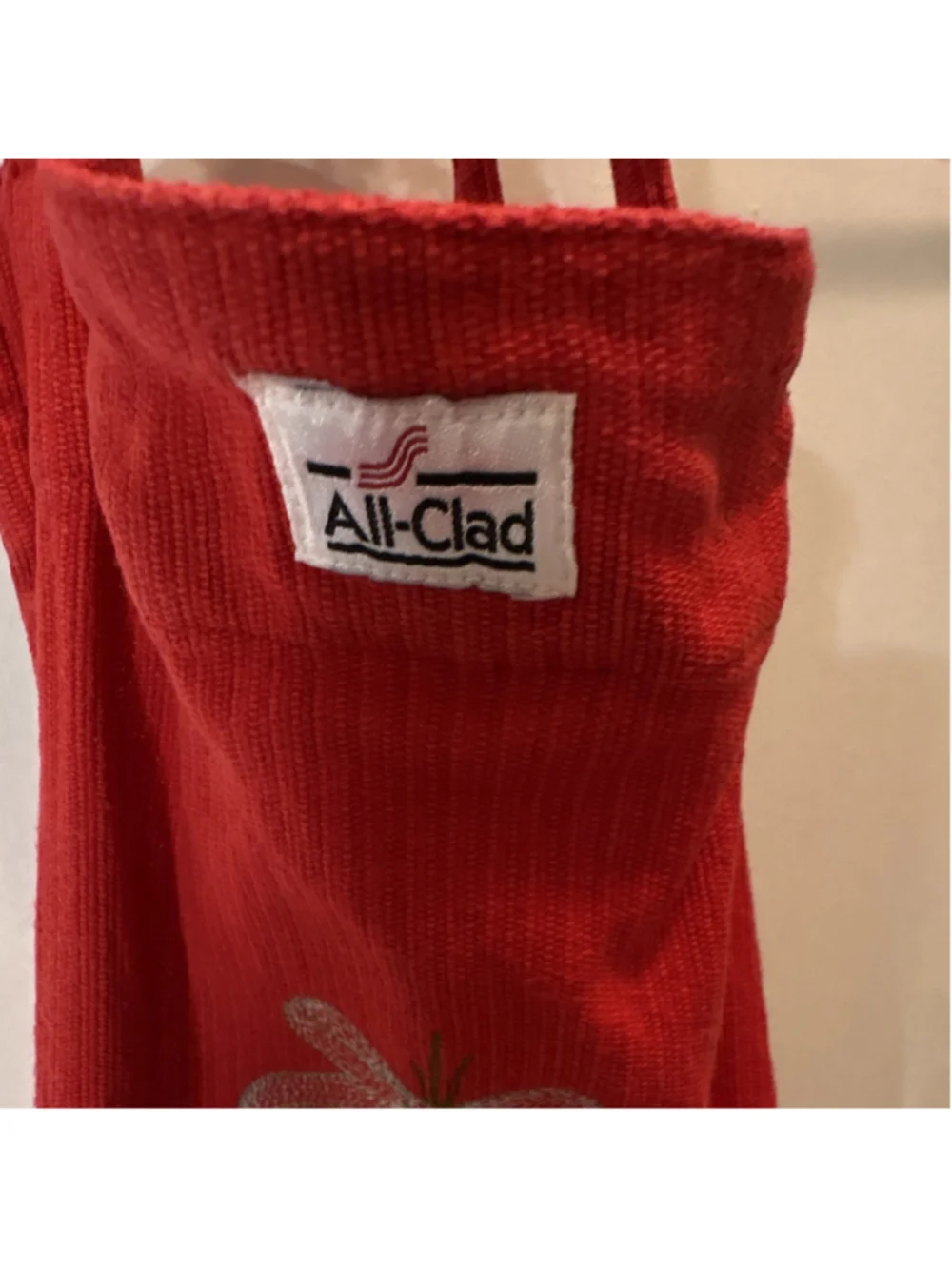All-Clad Kiss The Cook Red Cotton Christmas Chef Apron w/ Pockets, Adjustable